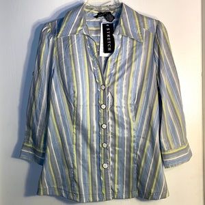 Antilia Femme Multicolor Striped Button Down Shirt